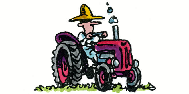 Farmer On Tractor