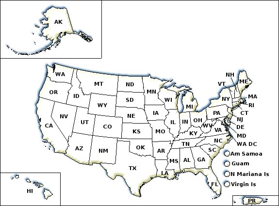 map of america states. Small Map of US States