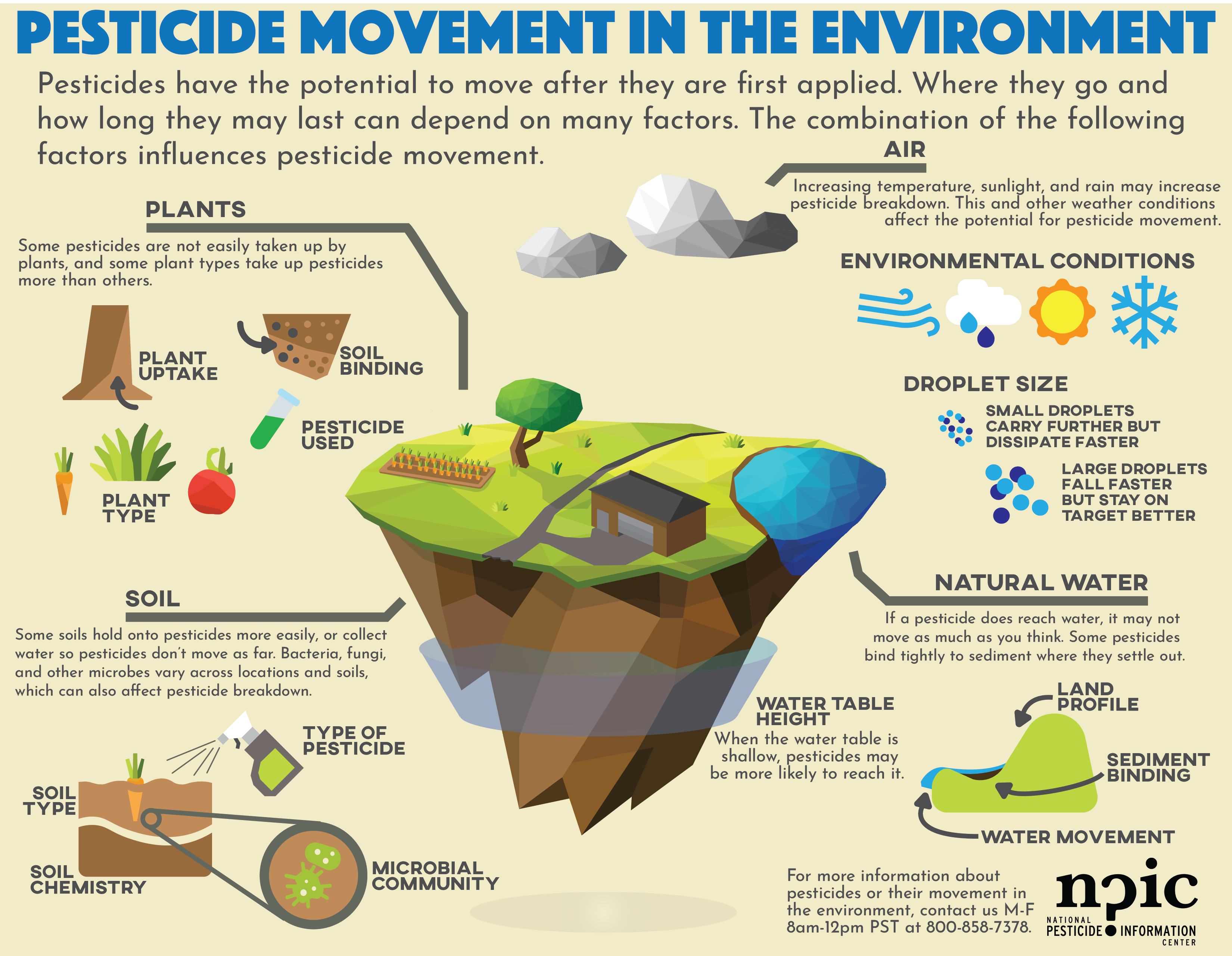 What happens to pesticides released in the environment?